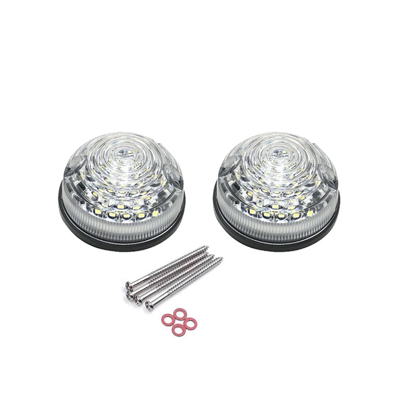 2Pcs Clear Lens Front Side White Clearance Position Light Assembly For Land Rover Defender 90/110 1983-2016