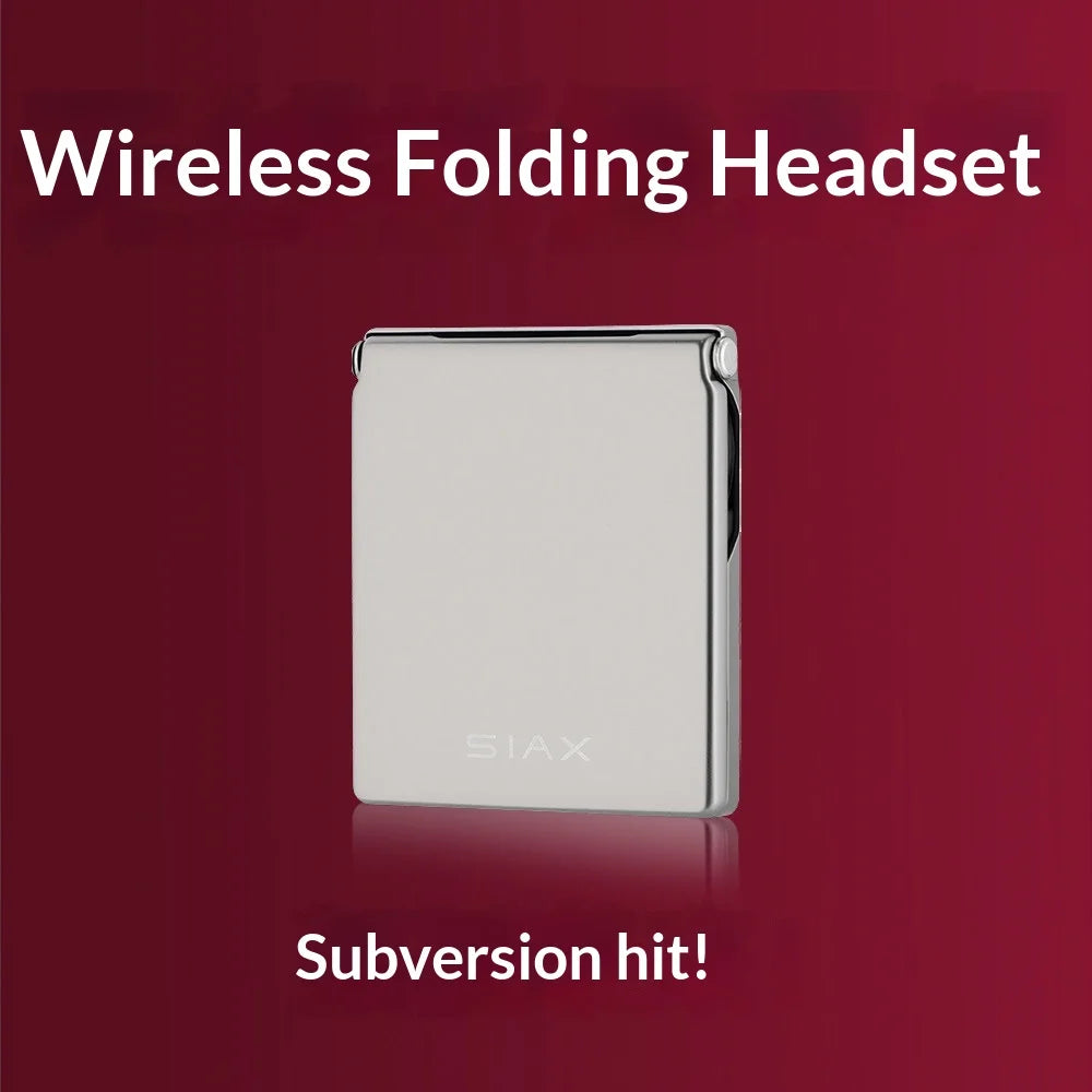 SIAX Fold Ultra-Thin Foldable In-ear Earphones Bluetooth Paper-Thin Portable Headset 2in1 Clip-On Phone Case with Earphones Gift