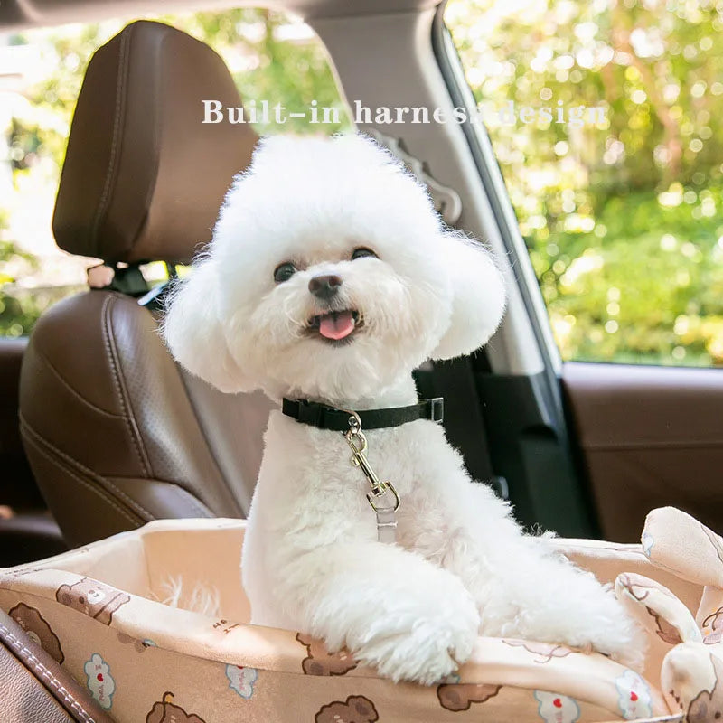 Small Dog And Cat Booster Seat Car Safety Seat Pet Central Control Car Litter Dog Kennel Cat Car Mat Armrest washable Travel Bag