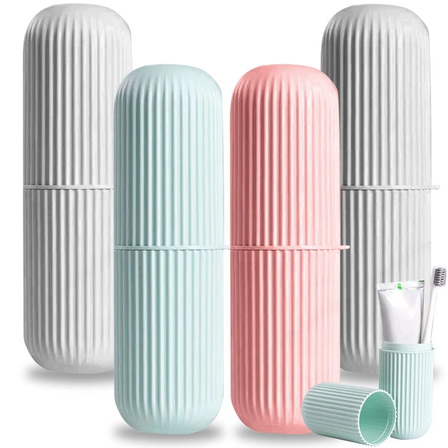 Detachable Plastic Circular Thread Toothbrush Toothpaste Cup Case Box Holder Container for Daily Household Outdoor Travel
