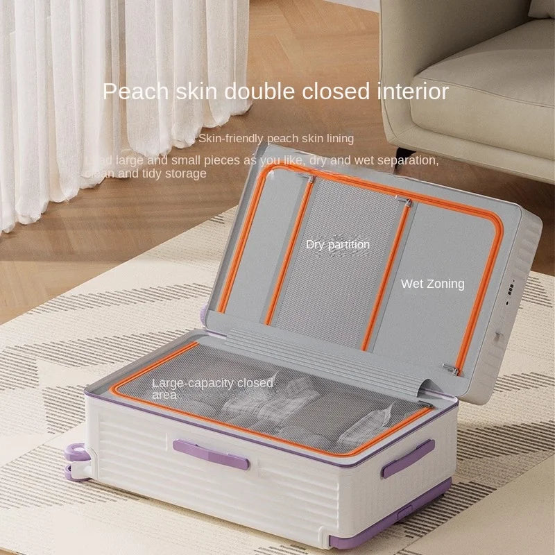 30 inch Wide Handle Luggage with Front Opening Laptop Compartment 24 inch 3:7 Split Suitcase ABS+PC 20 inch Carry-on Suitcase