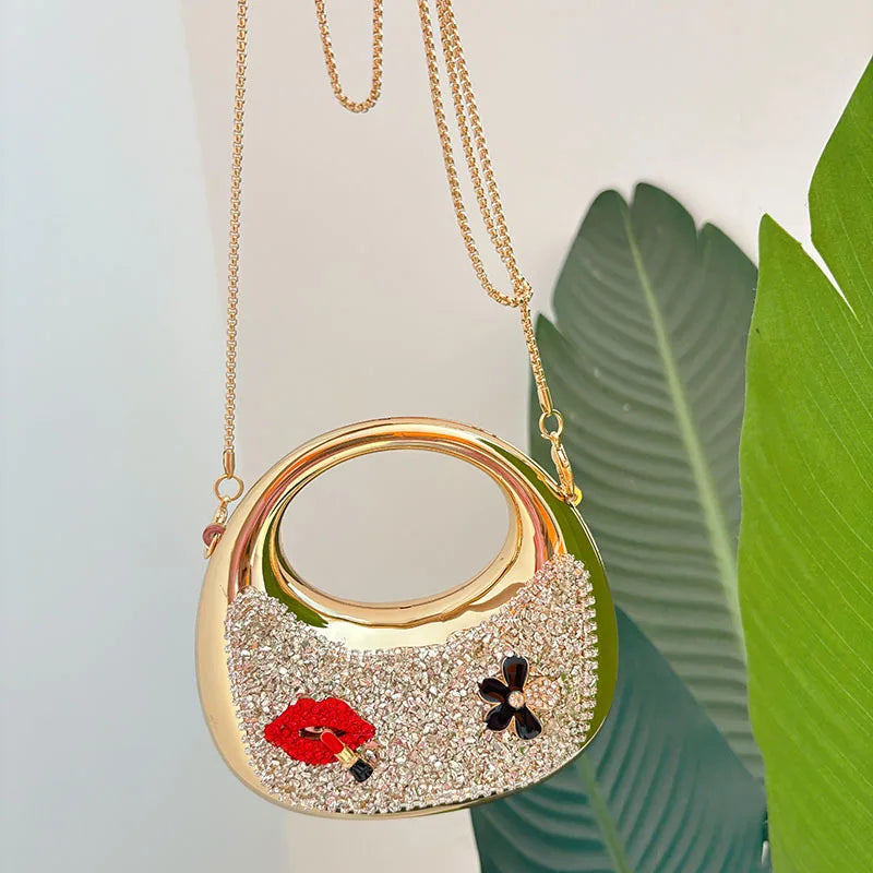 Luxury Sparkling Diamond Studded Dinner Bag Fashionable Acrylic Handbag Versatile Mini Crossbody Bag