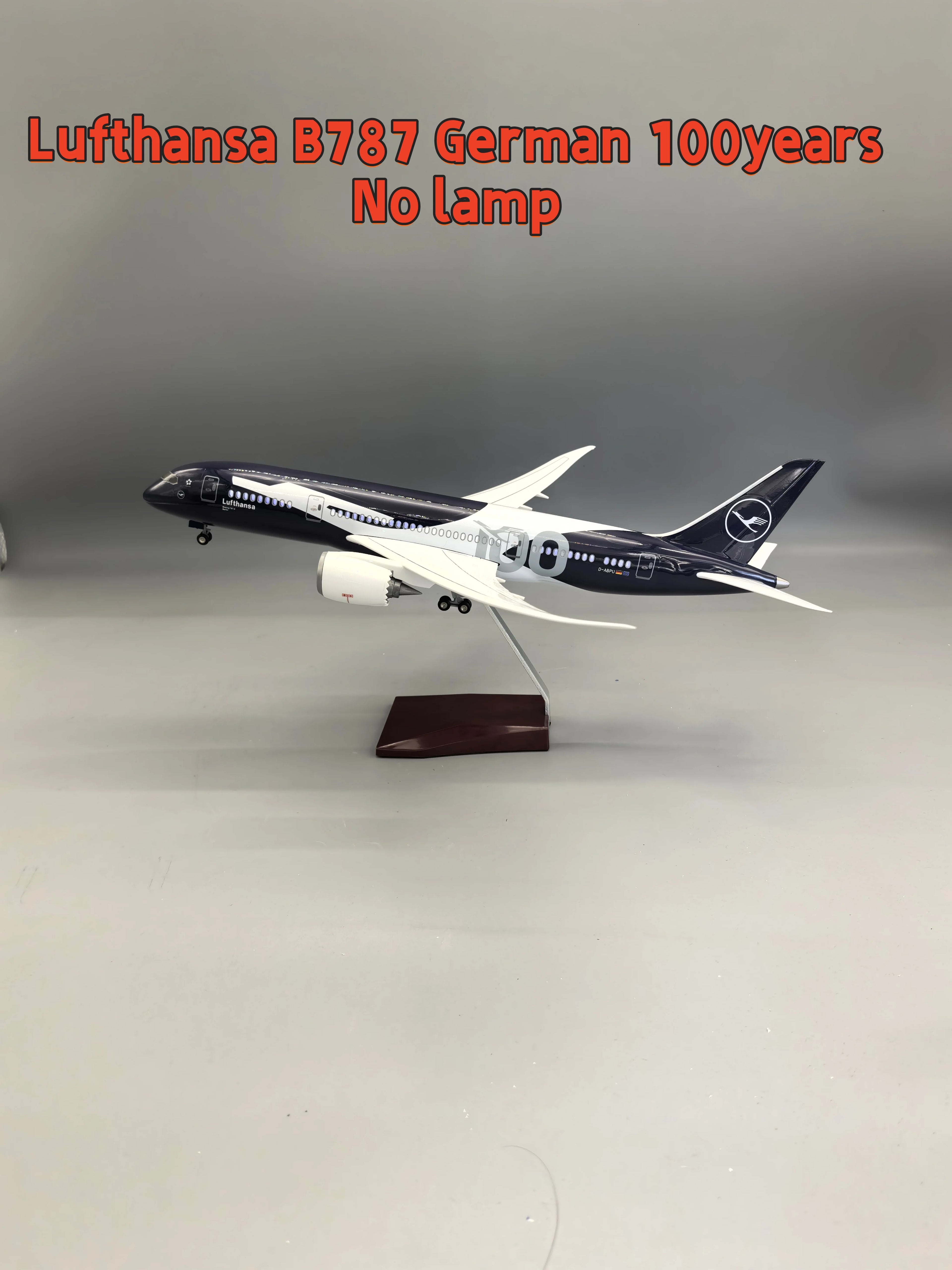 47CM Miniature Airplane 100 Years Series Lufthansa Plane Model B787 B747 A380 A350 DELTA Collectible Scale Aircraft Resin Gift
