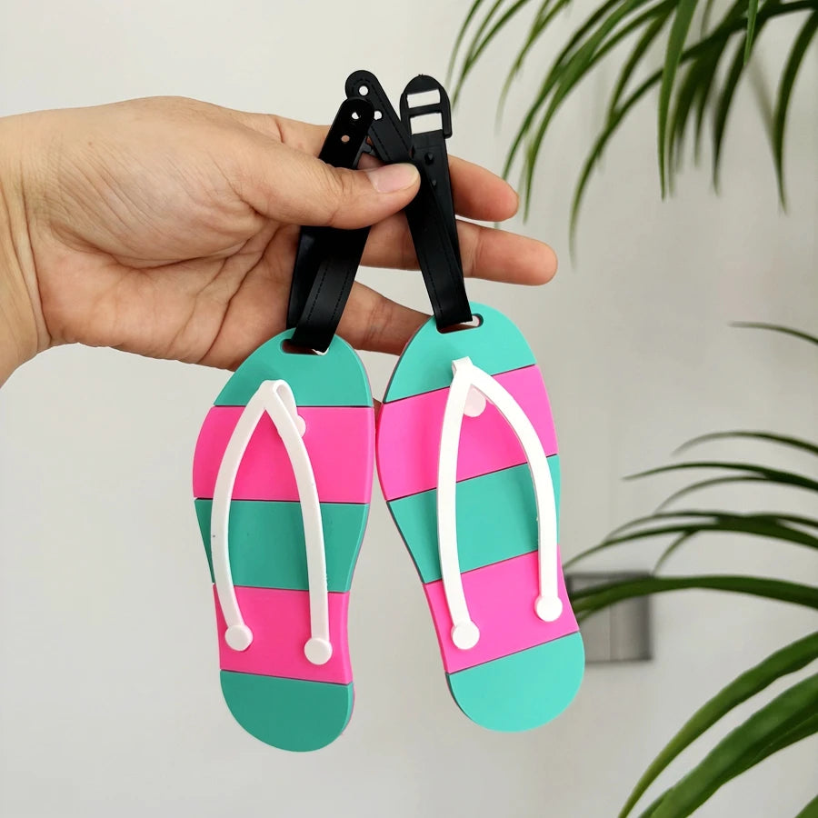 1/2pcs vacation shoes luggage tags silicone suitcases ID tags luggage anti loss boarding tags travel accessories for men and w