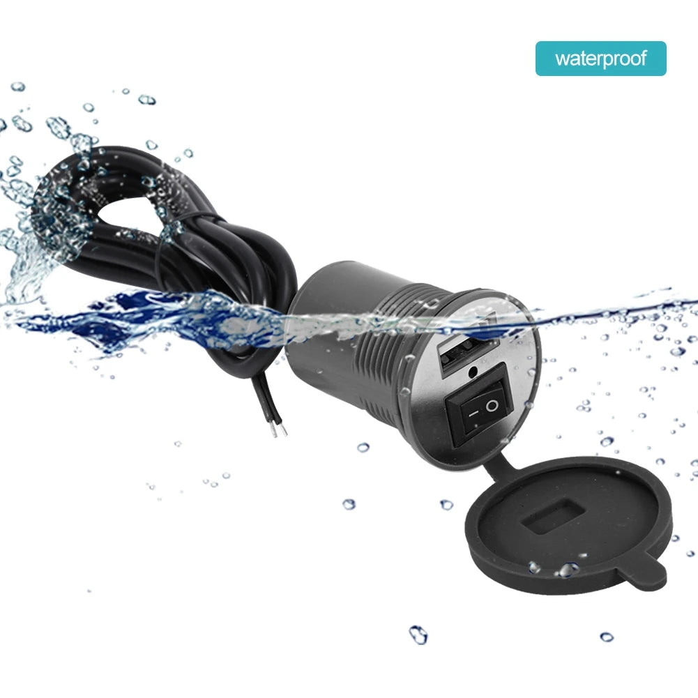 Motorcycle Charger Phone Holder Waterproof USB Charger DC 12V Matching Switch Made Of High Quality ABS Motorcycle Accessories