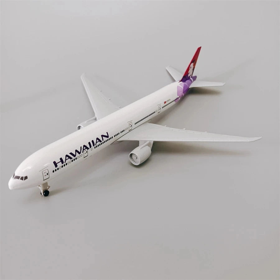 20CM Hawaii Die-cast Toys Metal Alloy Aircraft Model B777 Airline Scale Plane Aviation Airplane Airplanes Decoration Toy Model