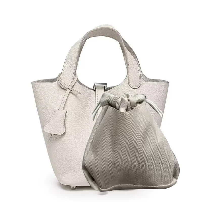 Real Leathe Women Bags Handbags Bucket Bag New Fashion Tote Bag Genuine Leather Luxury Desginer Big Size Large Lady Hand Bags