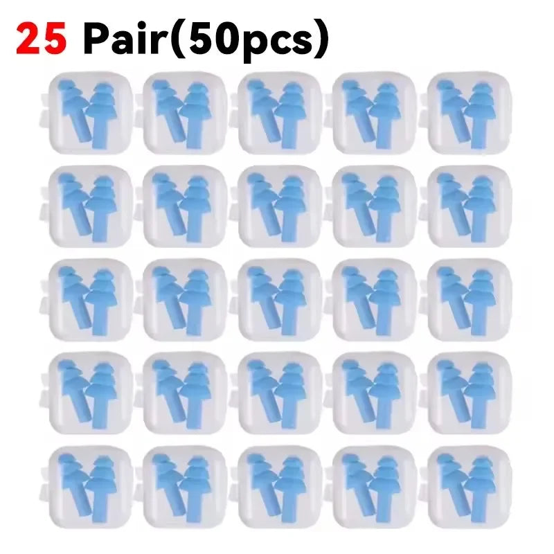 Soft Silicone Earplugs Waterproof Swimming Ear Plugs Reusable Noise Reduction Sleeping Ear Plugs Hearing Protector with Box