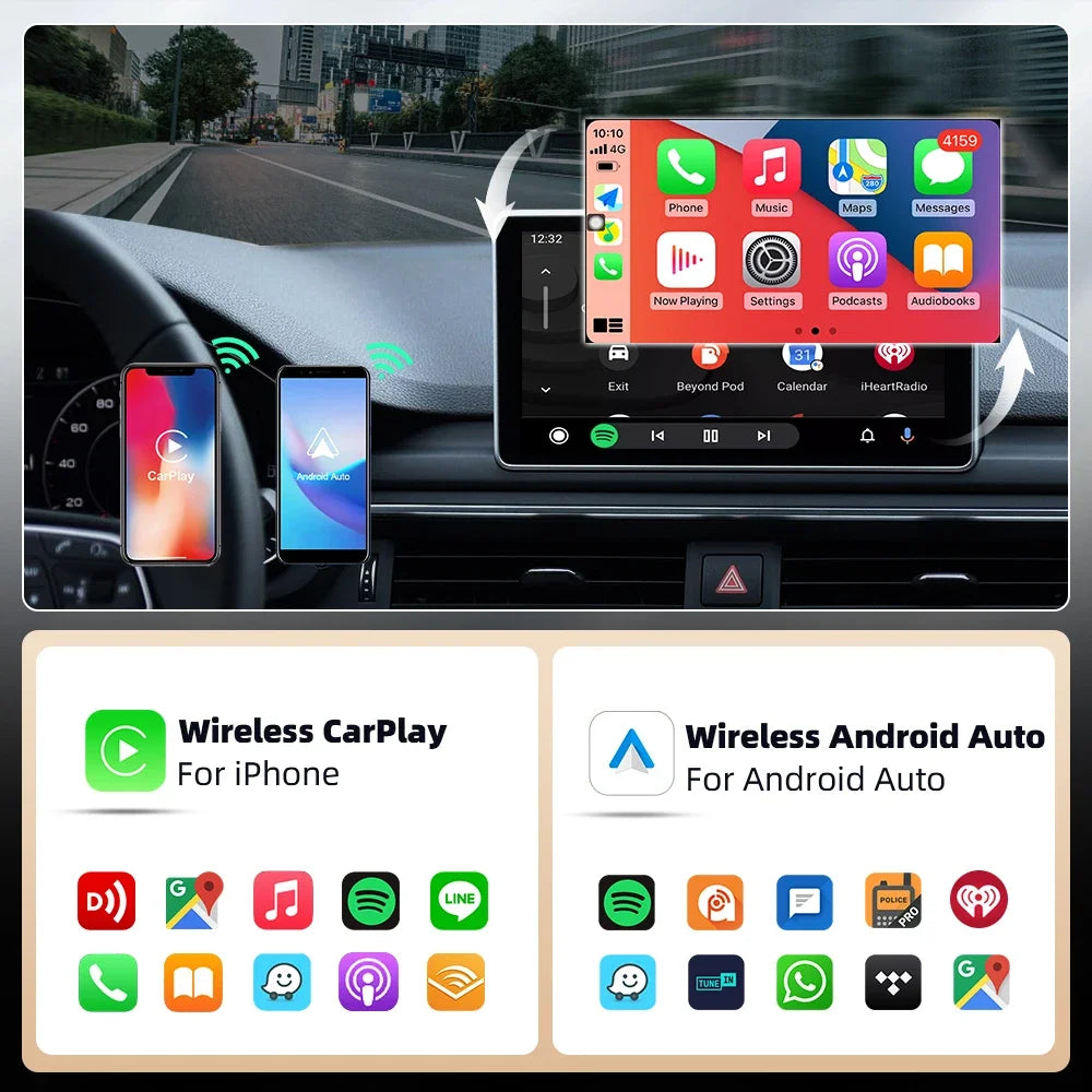 2025 New Wireless CarPlay & Android Auto Adapter – Ultra-Compact | 5GHz WiFi & Bluetooth 5.0 | Voice Control | For Factory-Wired