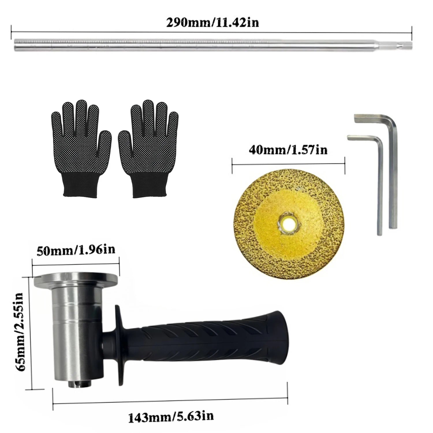 Inside Pipe Cutter for PVC Pipe Cutter, with Diamond Grit Cutting Wheel and Handle, Fit for 1-1/2 Inch to 8 Inch,1/4in Hex Shank