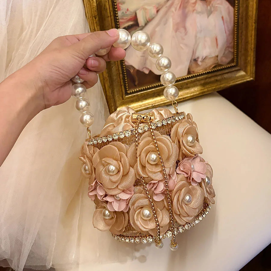 Niche design flower bird cage bag new temperament versatile chain messenger bag exquisite super fire handbag