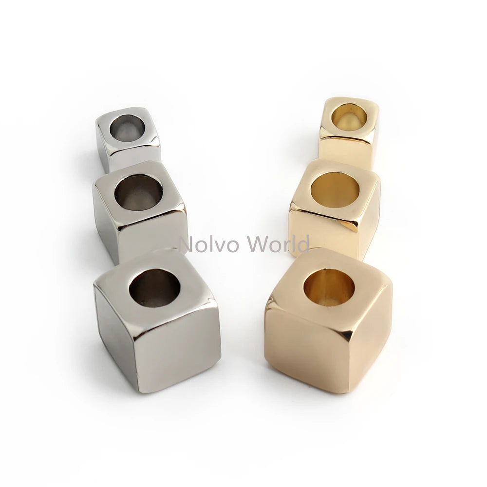 5/50/100PCS 9mm,12mm,15mm Zinc alloy Square Shape Hollow Spacer Beads For DIY Making Bracelet Necklace Chain Gift Decoration