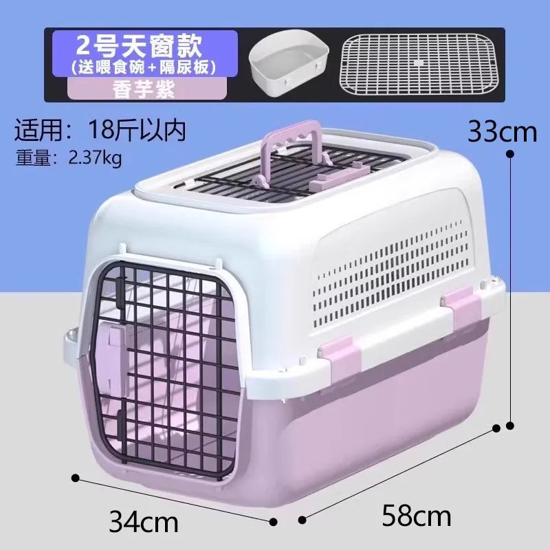 ‌Large Dog Crate for Air Travel - Pet Carrier with Wheels, Foldable Kennel for Golden Retriever, Airline Approved Portable Cage