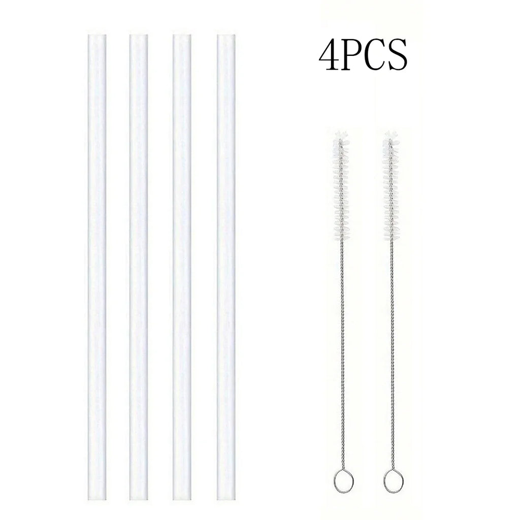 4/812pcs Replacement Straw Compatible for Stanley 20 oz 30 oz 40 oz Cup Tumbler, Clear Reusable Straws with Cleaning Brush
