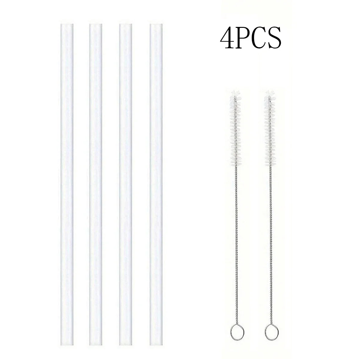4/812pcs Replacement Straw Compatible for Stanley 20 oz 30 oz 40 oz Cup Tumbler, Clear Reusable Straws with Cleaning Brush