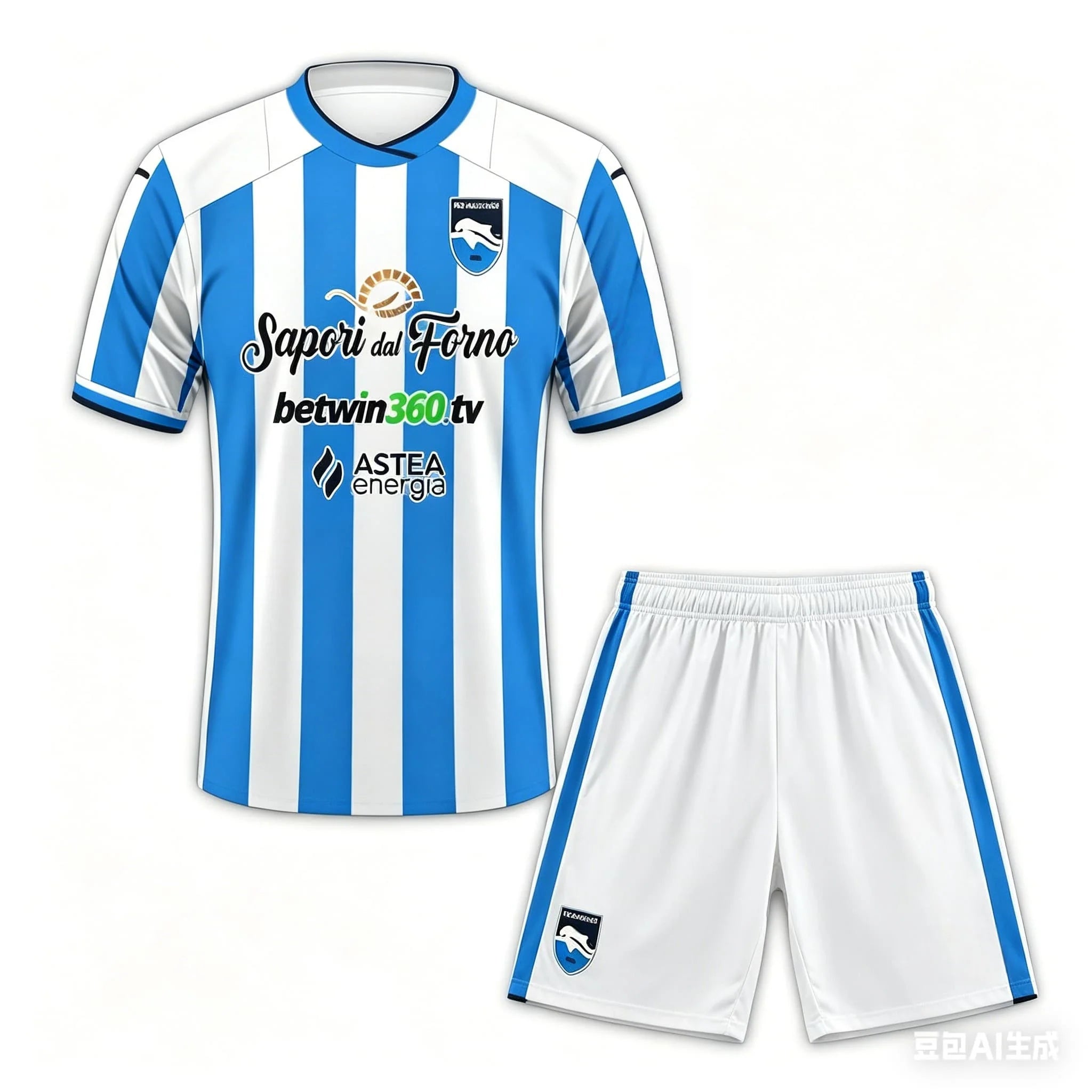 Soccer Jersey Set Pescara Calcio 2025-26 Home 3D Printed Adult  Athleisure T-Shirt Set Family Summer Quick-dry Soft Lightweight