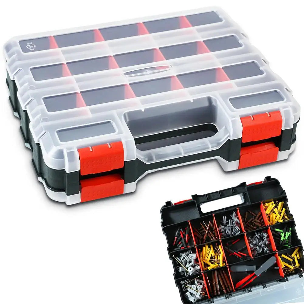 Handheld Tool Box Organizer Sets  Compartment Small Parts Boxes Large Capacity Thickened Plastic Hardware Tool Storage Box