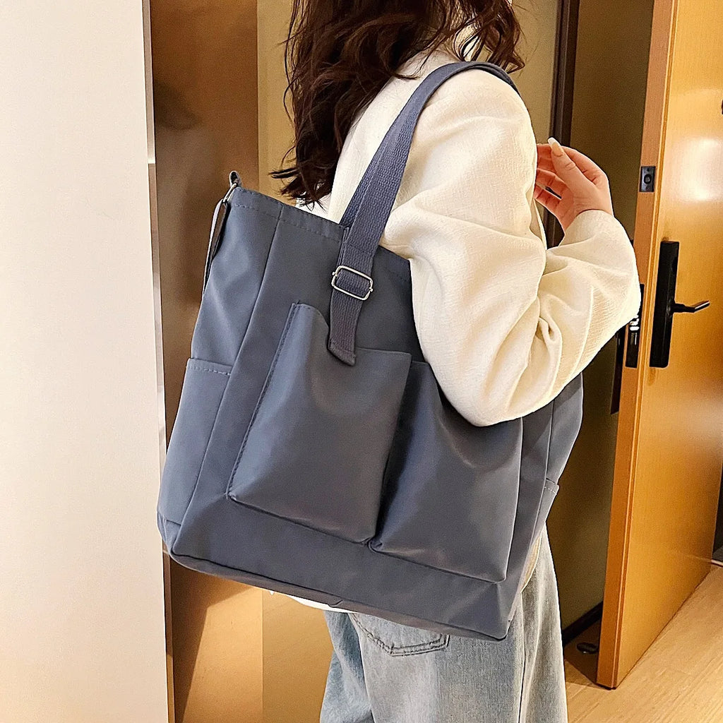 Waterproof nylon bag, large capacity, lightweight, multi-functional women's bag, one-shoulder crossbody bag, student class tutor