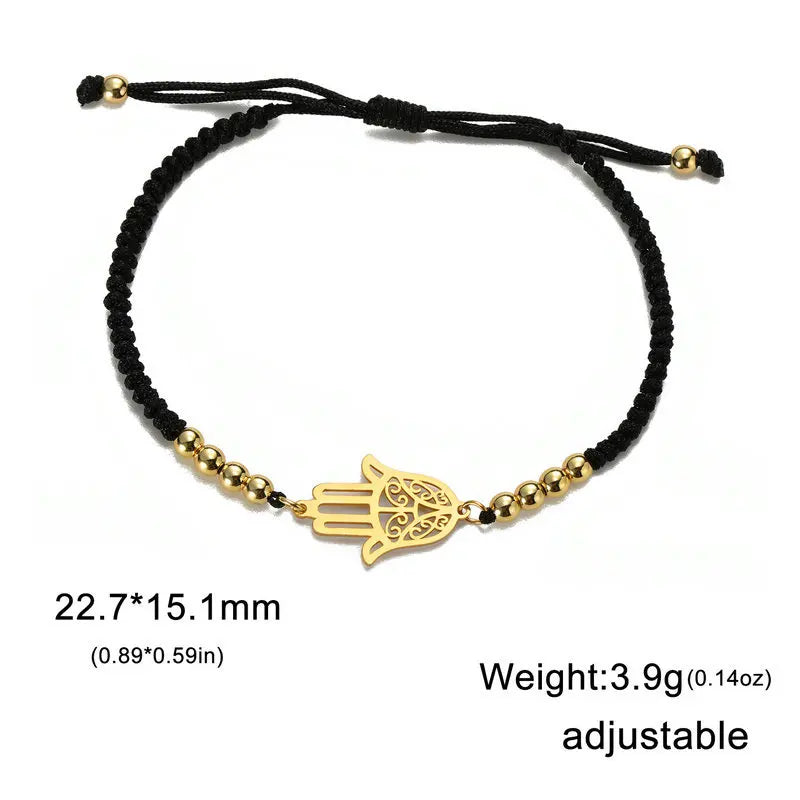 Skyrim Amulet Hamsa Hand of Fatima Bracelets on Hand Gold Color Women's Bracelet Stainless Steel Islamic Lucky Jewelry Gift 2026