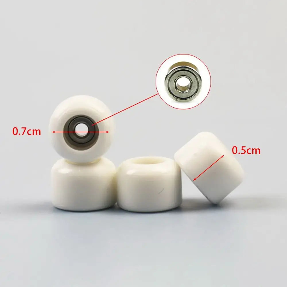 4Pcs Durable Professional Bearing Wheel Urethane PU Metal Fingerboard Wheels CNC Mini Finger Skate Board Accessory