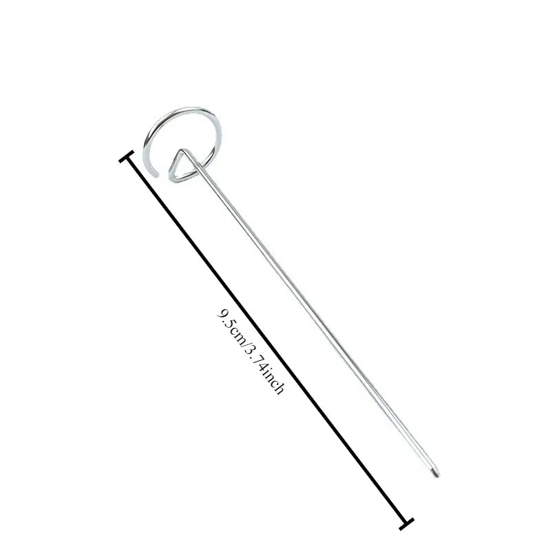10PCS Reusable Thick Vertical Barbecue Skewers Family Set for Grilled Meat And Vegetables Lamb Kebab Needles