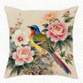 Floral Bird Print Double-sided Printed pillow cover Short plush Suitable living rooms bedrooms sofas throw cushion cover