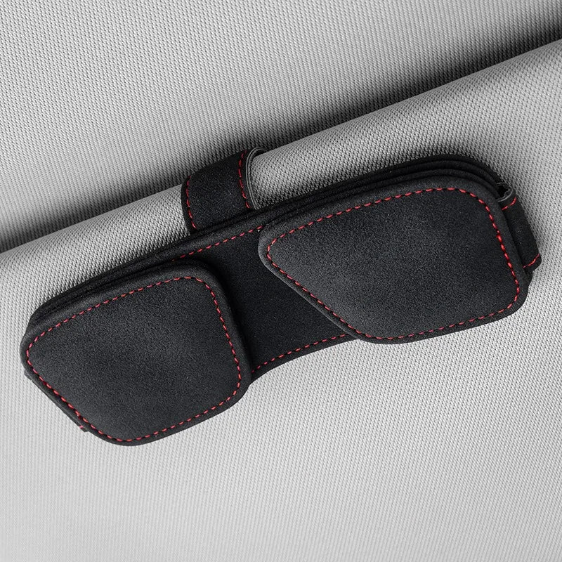 Car Sun Visor Sunglasses Holder, Magnetic Suede Clip, Double Clip for Glasses & Tickets, Car Interior Storage Accessories