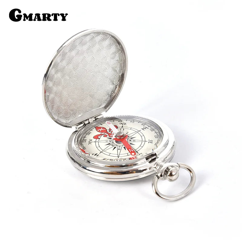 Flip Pocket Watch Compass Portable Hiking Navigation Compass Keychain Outdoor Camping Survival Tool