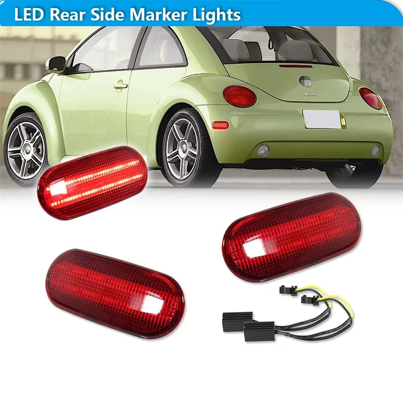 For Volkswagen Beetle 1998-2005 Car Rear Bumper Side Marker Indicator Lights Red / White LED Driving Lights Parking Lights 12V