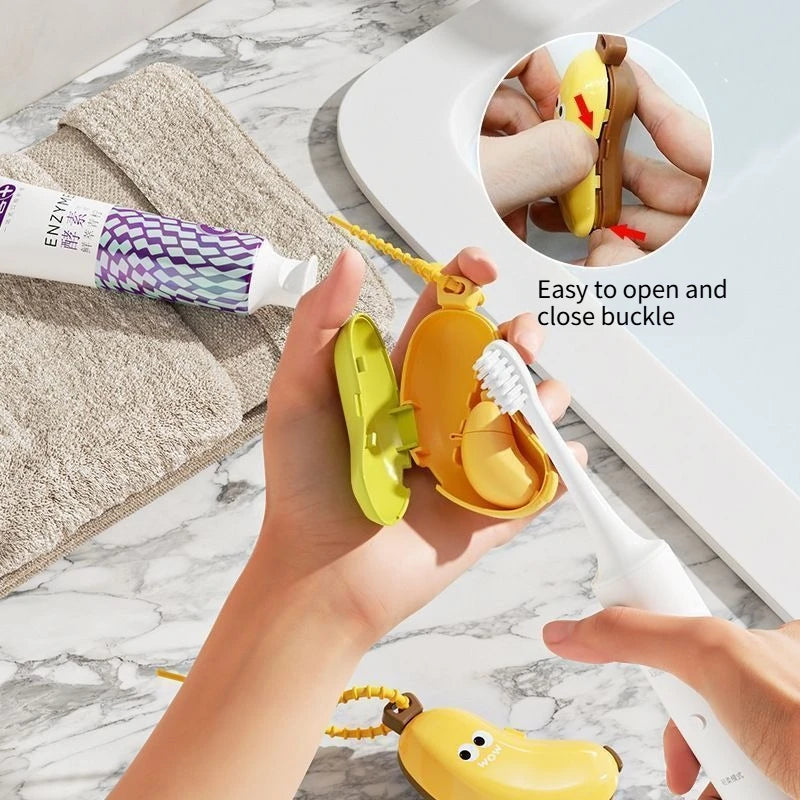Toothbrush Protective Cover Independent Cute Banana Shaped Toothbrush Storage Dust Cover Travel Convenient Wash Toothpaste
