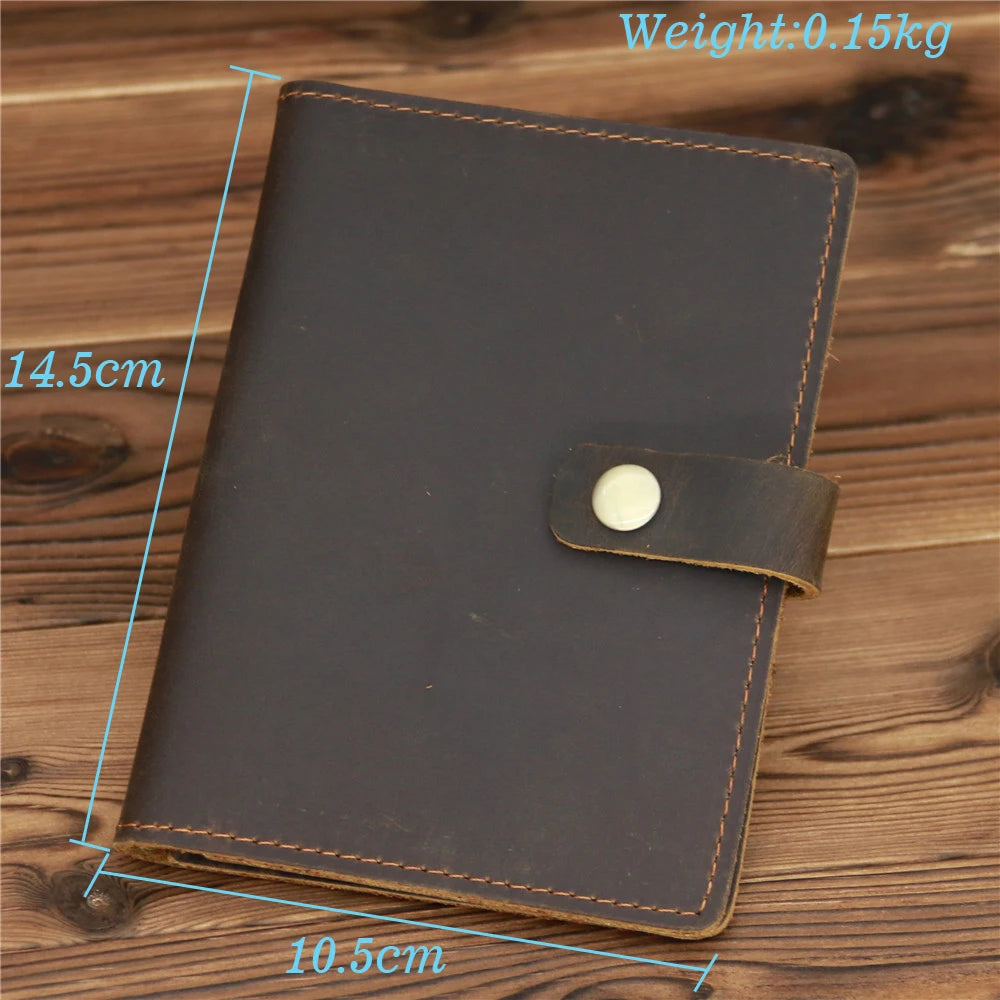 Large Vintage Genuine BULL COW CRAZY HORSE Leather Passport Cover Retro Business Card Holder Men Credit Card ID Holders 1047