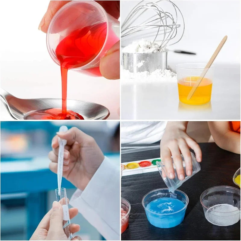 Wholesale 100ML Plastic Measuring Scale Cup Lab Transparent Graduated Liquid Measuring Container Small Beakers Without Handle
