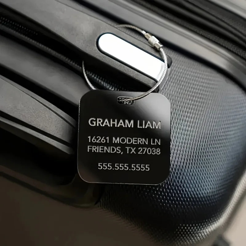 Custom Text Durable Luggage Tag Personalized Engraving Backpacks Suitcases Tag Perfect Gift for Valentine'S Day Trave Bag Tags