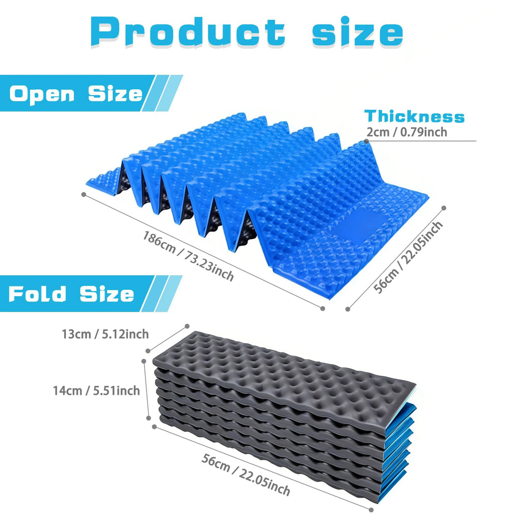 330g Lightweight Egg Crate Foam Sleeping Pad Portable Foldable Camping Mat for Moisture Proof Insulation for Hiking Backpacking