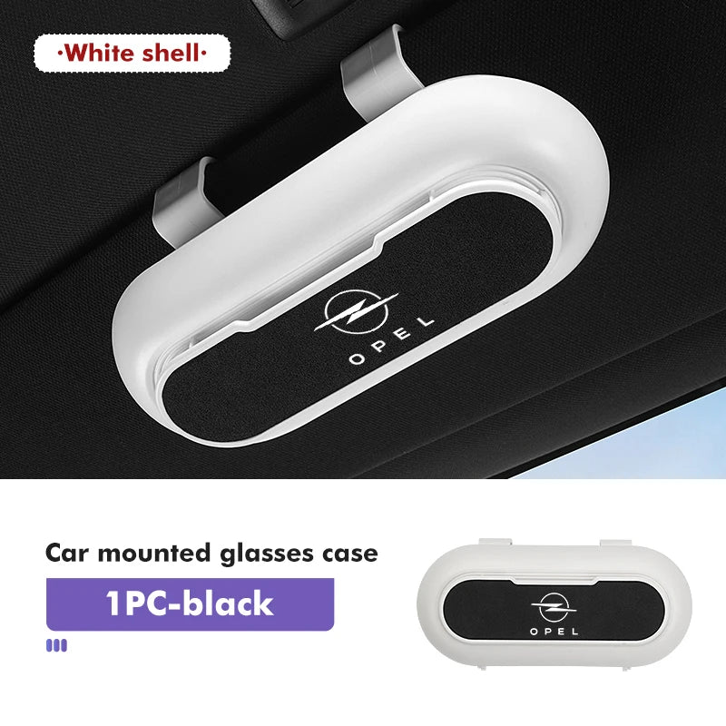 For Opel Car Sunglasses Case ABS Suede Sun Visor Mount Glasses Storage Box Vectra Zafira Meriva Mokka Grandland Vivaro Antara