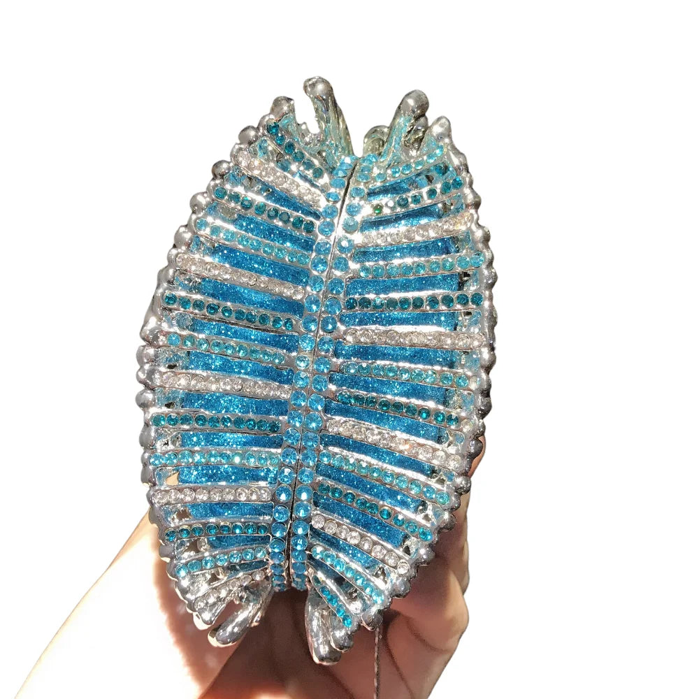 Factory Wholesale Liner Full Rhinestone Crystal Handmade Bridal Party Ladies Clutch Bag Radial Shape Evening Bag