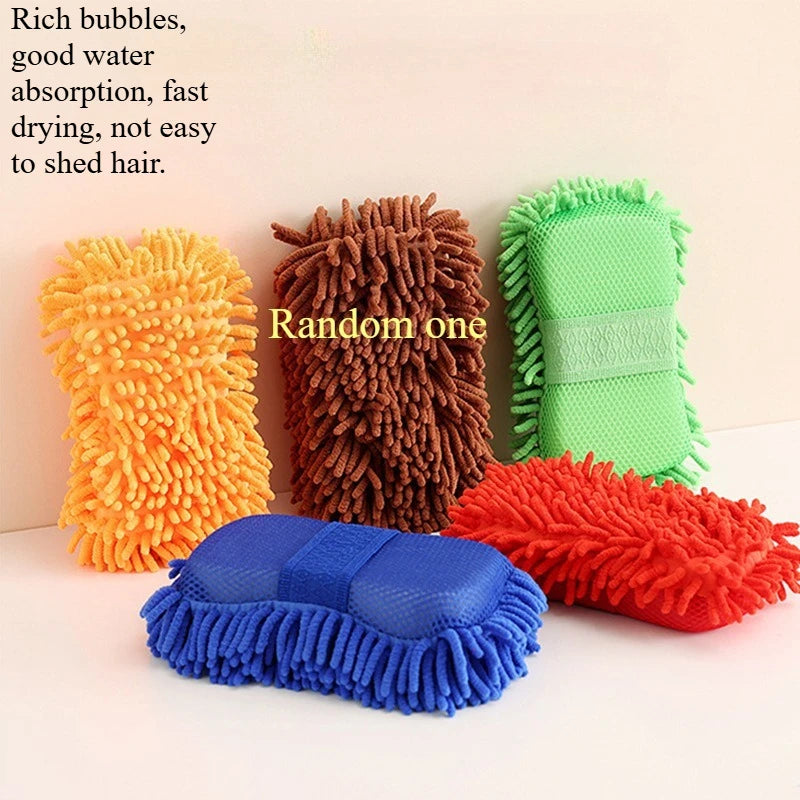 Microfiber Car Washer Sponge Cleaning Car Care Detailing Brushes Washing Towel Auto Gloves Styling Accessories