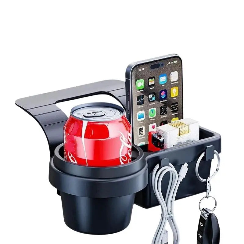 Easy Install Car Phone Mount Cup Stand Space Saving Hanging Storage Tray Durable for Car Side Door Window Long Road Trip