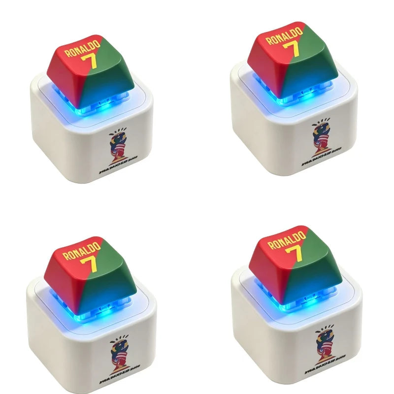 2026 New CreativeKey Pendant  Siu Press-and-Squeeze Stress-Relief Keyboard Sound-Emitting and Light-Up Keychain Gift Anime