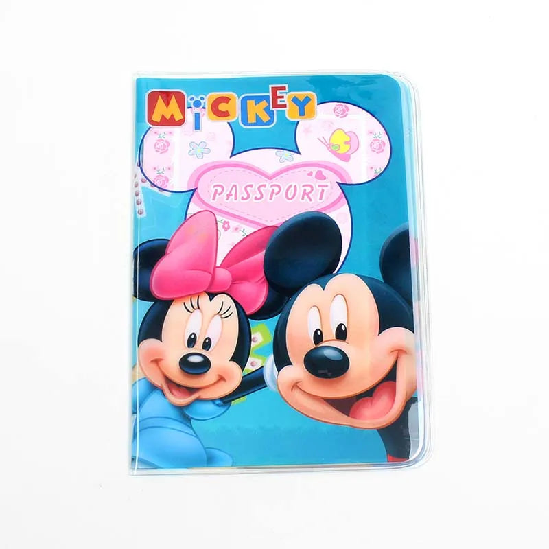 3 Colors Disney Mikey Minnie Passport Holder PVC Leather Travel Passport Cover Case Card ID Holders 14cm*9.6cm