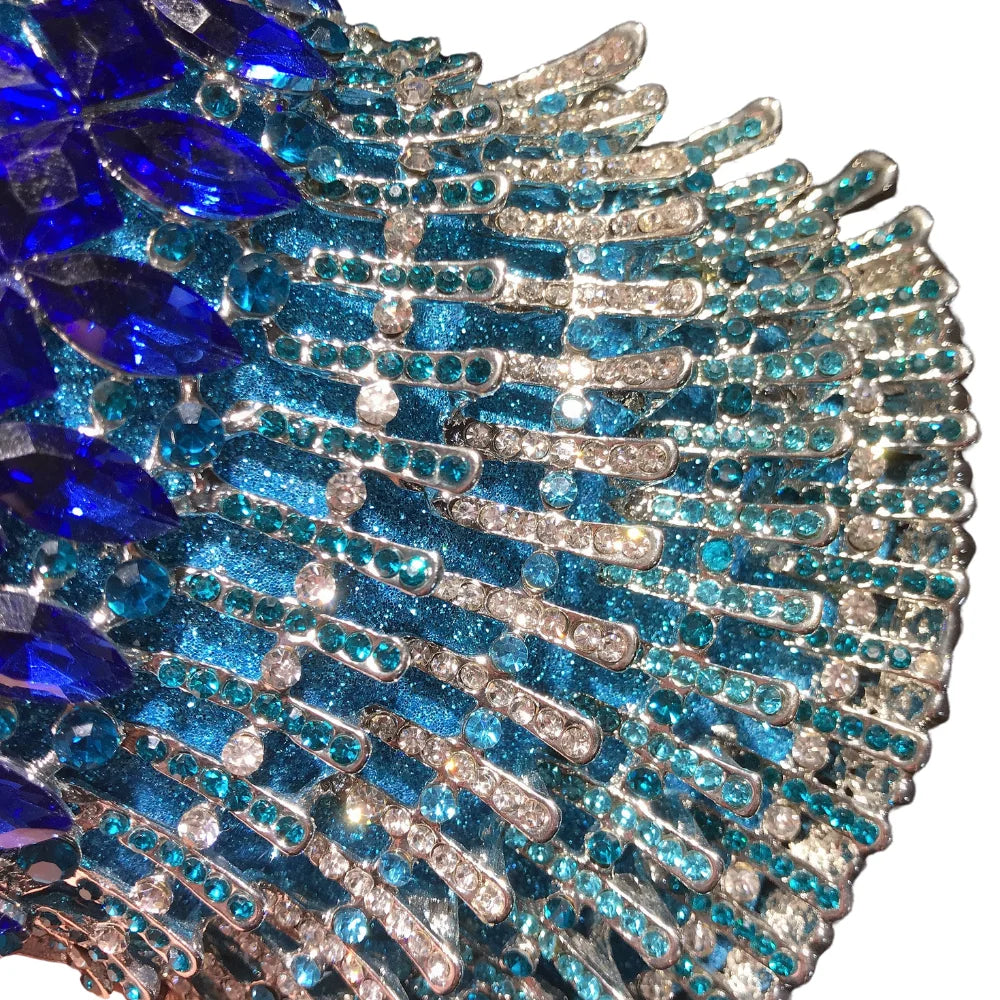 Factory Wholesale Liner Full Rhinestone Crystal Handmade Bridal Party Ladies Clutch Bag Radial Shape Evening Bag