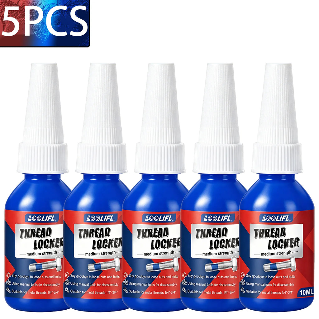 High Medium Strength Threadlocker 243 271 Bolt Anti-Loose Seal Glue Oil Heat Vibration Resistant Metal Thread Compound 50ML 10G