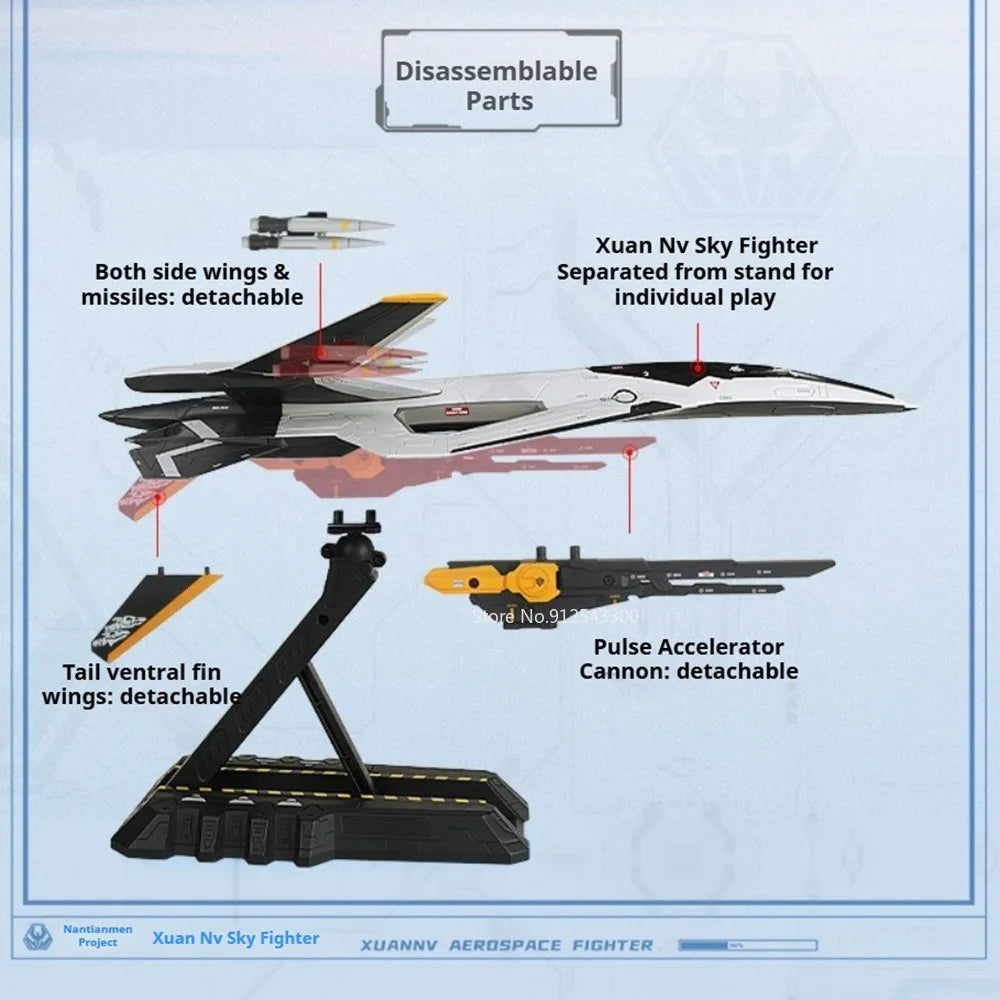 1:72 Scale XuanNv Aerospace Fighter Aircraft Model Toy Movable Parts Detachable Parts Miniature Models Unique Birthday Presents