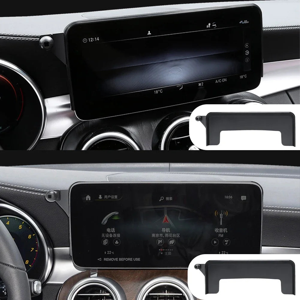 Car Phone Holder For Mercedes-Benz C Class W205 2015 2016 2017 2018 GLC 2016 - 2019 7-inch Screen Fixed Base Navigation Bracket