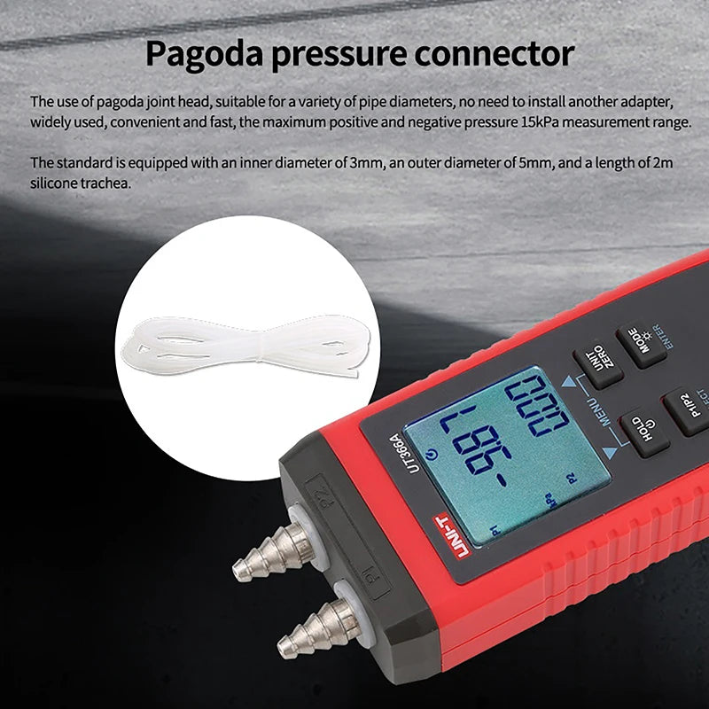 UNI-T UT366A Manometer Digital Air Pressure Meter Pressure Differential Detector Handheld Pressure Gauge