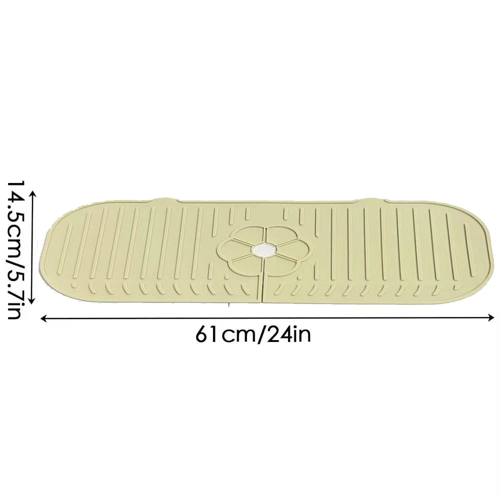 Kitchen Faucet Splash Pad Silicone Sink Faucet Splash Guard Mat Sponge Drain Pad Countertop Protector for Kitchen Bath Gadgets