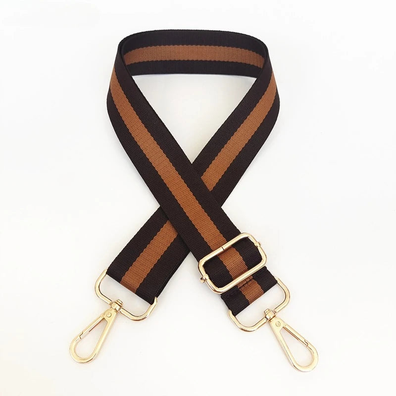 New Shoulder Strap Bag Accessories Colorful Versatile Single Shoulder Oblique Span Extended Wide Bag Adjustable Striped Webbing