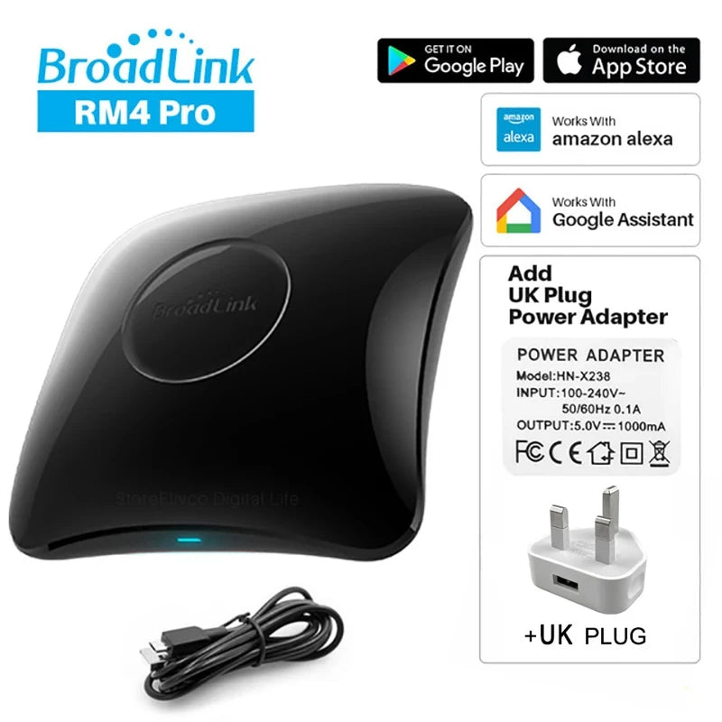 2025 BroadLink RM4 Pro Universal Remote Control RF Controller IR Switch Smart Home Works Alexa Google Assistant