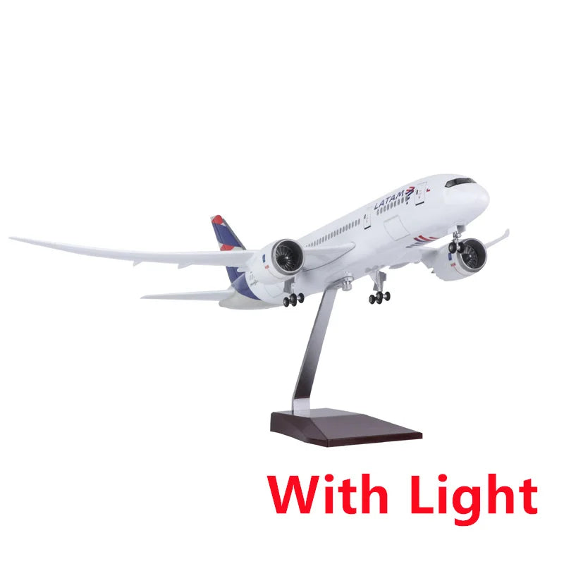 47CM B787 Dreamliner Model Plane Toy 787 Chile LATAM Airline Diecast Airplane W Light and Wheel For Collection Gifts