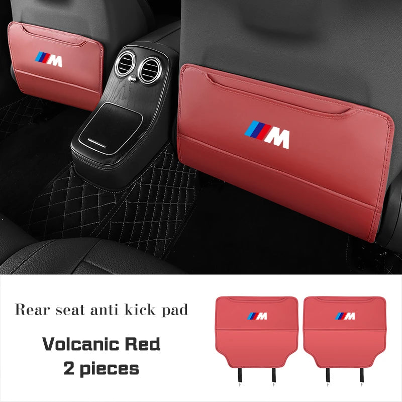 PU leather Car Seat Anti Kick Pad For BMW M M3 M4 M5 E46 E90 E92 F15 F20 F07 F40 F30 G30 G01 G02 G05 Protect Cover Storage Bag